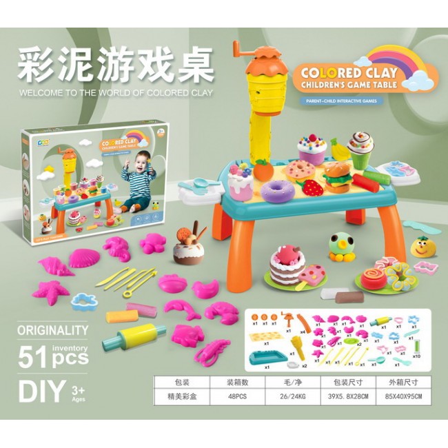 Set creativ plastilina cu forme si aparat de modelat 