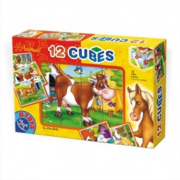 Puzzle din cuburi 12 piese