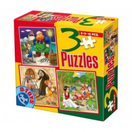 Puzzle 3 in 1 basme/animale