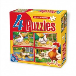 4 puzzle maxi cu animale