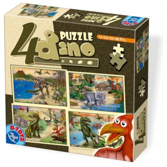 4 puzzle maxi cu dinozauri